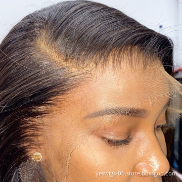 Cheap Wholesale Raw Brazilian Virgin Cuticle Aligned Human Hair HD Full Transparent Lace Front Closure Wigs For Black Women